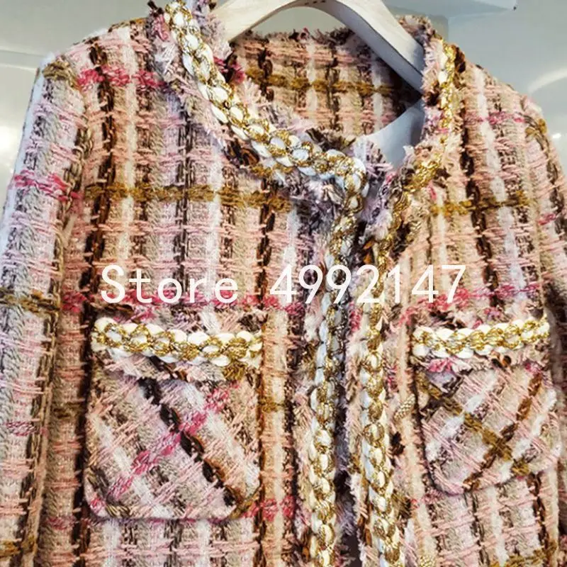 Autumn winter 2021 Korean women elegant plaid pockets lurex tweed coats OL female slim O-neck weave jackets Y719
Autumn winter 2021 Korean women elegant plaid pockets lurex tweed coats OL female slim O-neck weave jackets Y719
