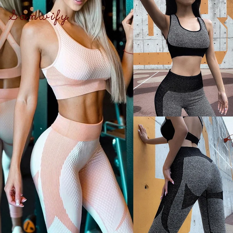 2 Piece Yoga Set Seamless Fitness Clothing Sportswear High Waist Women Gym Leggings Tights Padded Push-up Sports Bra Sports Sets
2 Piece Yoga Set Seamless Fitness Clothing Sportswear High Waist Women Gym Leggings Tights Padded Push-up Sports Bra Sports Sets