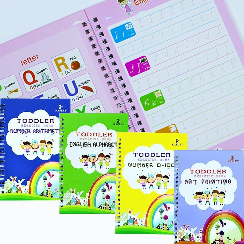 4 Books/Set English Reusable Copybook For Calligraphy Learn Alphabet Children Handwriting Practice Books Baby Toys Libros
4 Books/Set English Reusable Copybook For Calligraphy Learn Alphabet Children Handwriting Practice Books Baby Toys Libros