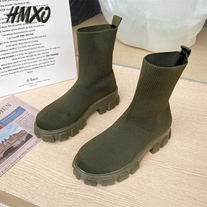 HMXO Autumn Plus Size Socks Boots Increased Hollow Breathable Knit Round Toe Short Tube Fashion Casual Women Boots Ankle Boots
HMXO Autumn Plus Size Socks Boots Increased Hollow Breathable Knit Round Toe Short Tube Fashion Casual Women Boots Ankle Boots