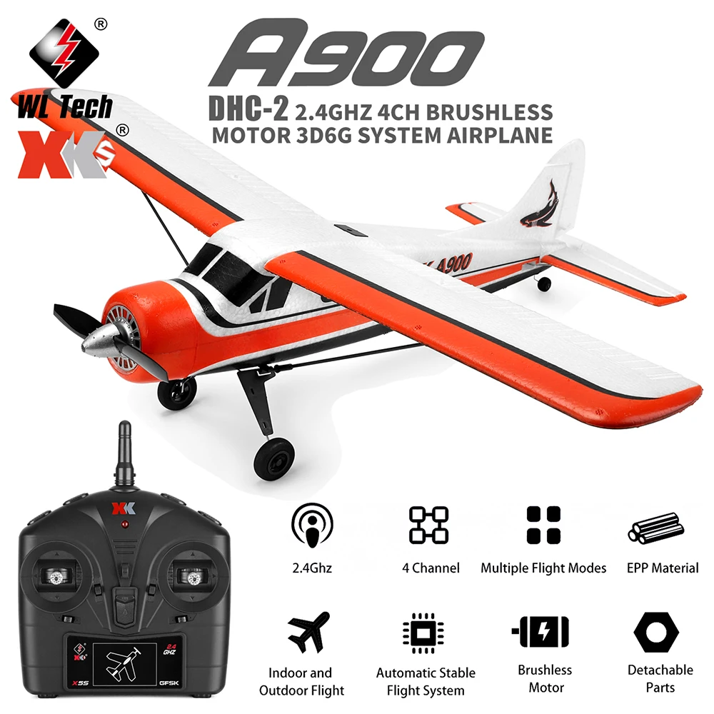 Wltoys XK DHC-2 A900 2,4G 4CH RC самолет с дистанционным управлением, бесщеточный мотор 3D/6G, несколько моделей полетов EPP
Wltoys XK DHC-2 A900 2,4G 4CH RC самолет с дистанционным управлением, бесщеточный мотор 3D/6G, несколько моделей полетов EPP