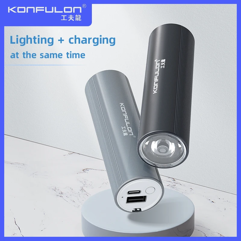 Фонарик 2 In1 Powerbank перезаряжаемые фонарик 5000 мАч Power Bank зарядное устройство portá