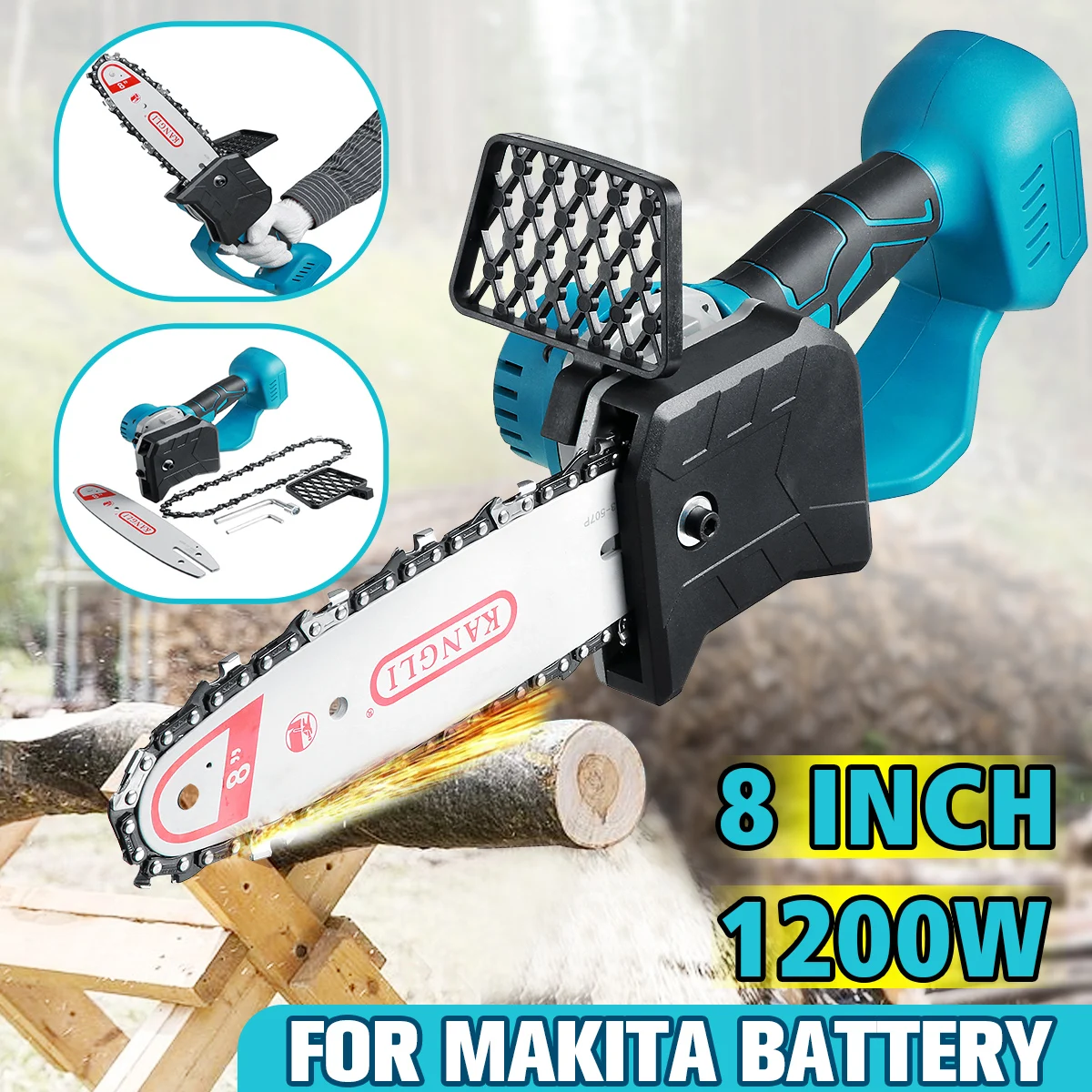 8 Inch Brushless Electric Chainsaw Cordless Pruning Saw Rechargeable Woodwork Cutter Garden Logging for Makita 18-21V Battery
8 Inch Brushless Electric Chainsaw Cordless Pruning Saw Rechargeable Woodwork Cutter Garden Logging for Makita 18-21V Battery