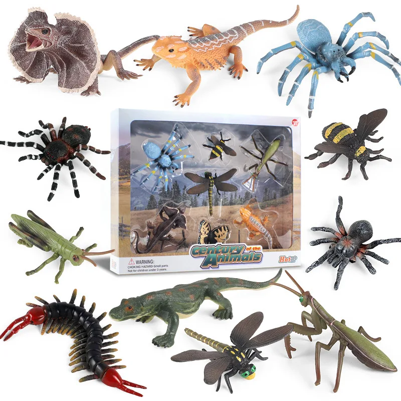 

Simulation Animal Model Insect Mantis Dragonfly Bee Centipede Lizards Butterfly Spider Children Tricky Toy Ornaments Grasshopper