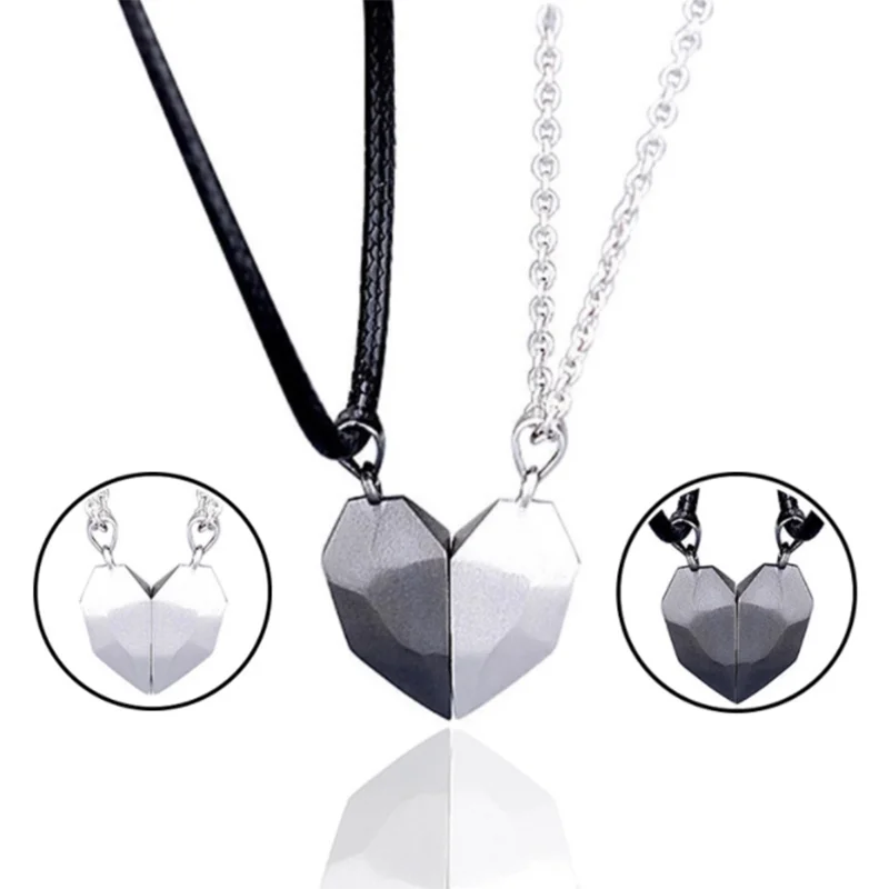 2Pcs/set Creative Magnetic Couple Necklaces Lovers Heart Pendant Distance Faceted Charm Necklace Men Women Love Gifts
2Pcs/set Creative Magnetic Couple Necklaces Lovers Heart Pendant Distance Faceted Charm Necklace Men Women Love Gifts