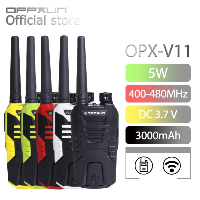 

OPPXUN Talkie Walkie OPX V11 Portable Ham Radio Station UHF Telefon for Hunting Telsiz 10W 400-480MHz cb Headset for Transceiver