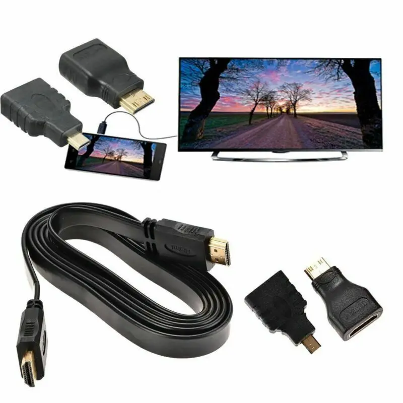 1080P HDM Cable Adaptor Kit Set for Android Tablet PC TV Micro HDMI to HDMI, MINI HDMI to HDMI Adapter
1080P HDM Cable Adaptor Kit Set for Android Tablet PC TV Micro HDMI to HDMI, MINI HDMI to HDMI Adapter