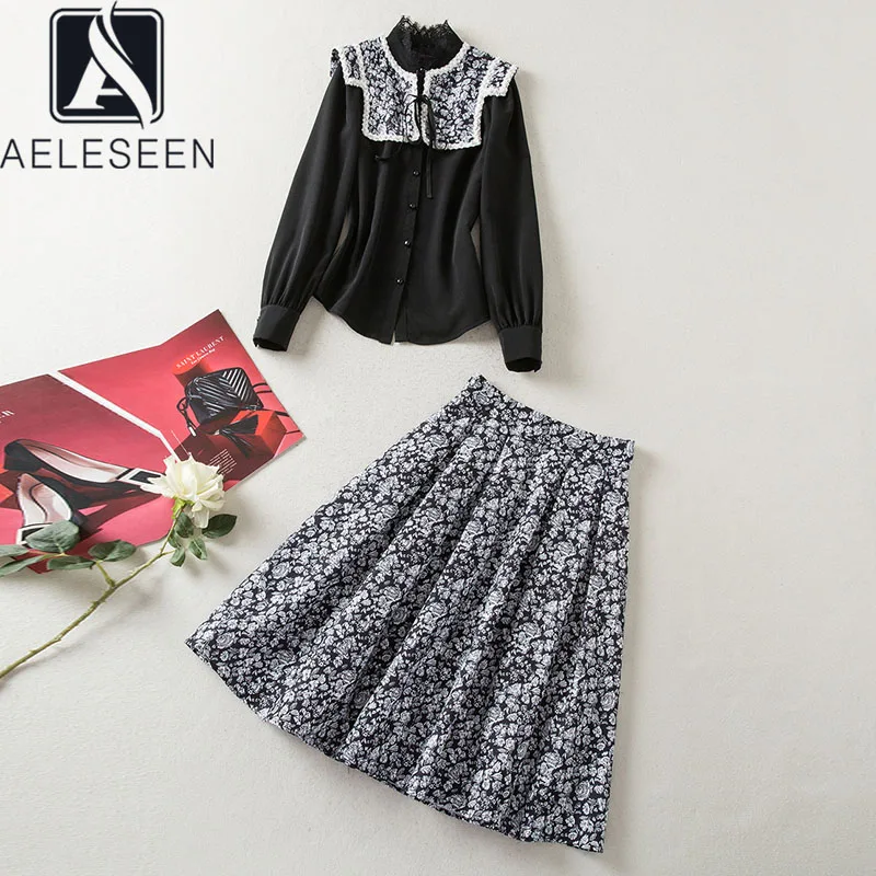 AELESEEN 2022 Spring Fashion Designer Set Women wraps Black Single Breasted Shirt+High Waist Flower Printed Skirt Fashion Set
AELESEEN 2022 Spring Fashion Designer Set Women wraps Black Single Breasted Shirt+High Waist Flower Printed Skirt Fashion Set