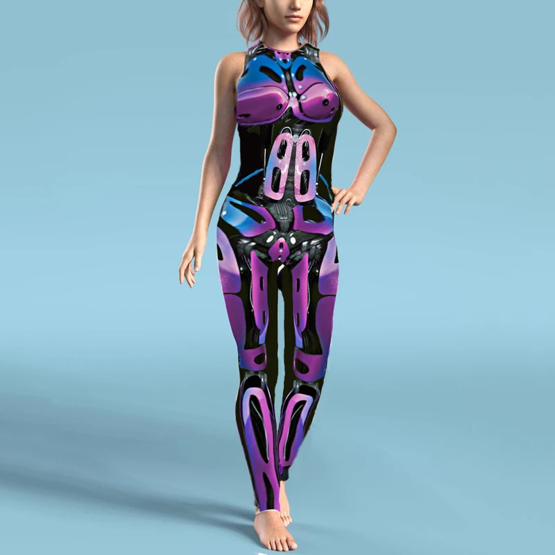 Halloween Sleeveless Jumpsuit Carnival Party Cosplay Costumes for Women Skeleton Girls Sexy Bodycon Backless Surf Robot Print
Halloween Sleeveless Jumpsuit Carnival Party Cosplay Costumes for Women Skeleton Girls Sexy Bodycon Backless Surf Robot Print