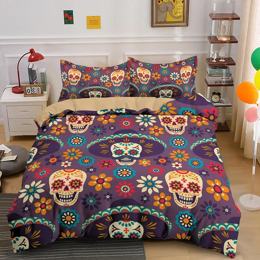 3D Skull Duvet Cover Sets Halloween Sugar Skulls Bedding Set Single Double Queen King 2/3PCS With Pillowcase Dropshipping
3D Skull Duvet Cover Sets Halloween Sugar Skulls Bedding Set Single Double Queen King 2/3PCS With Pillowcase Dropshipping