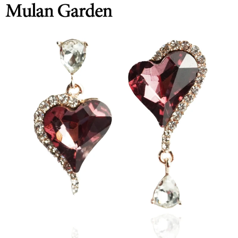 M&G Luxury Brown Heart Glass Dangle Earrings for Women Needle Red Glass Asymmetric Zircon Earrings Fashion Jewelry
M&G Luxury Brown Heart Glass Dangle Earrings for Women Needle Red Glass Asymmetric Zircon Earrings Fashion Jewelry