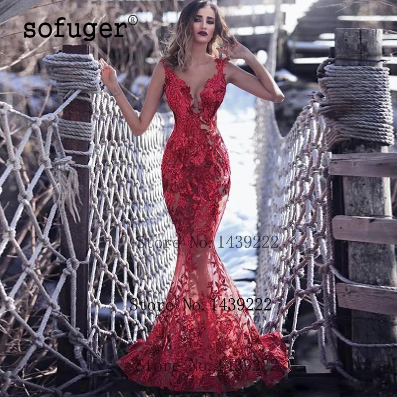 Sofuge Red Trumpet Appliques Evening Dresses Prom V Neck Sexy Illusion Back Vestidos De Fiesta De Noche Robe De Soiree Plus Size
Sofuge Red Trumpet Appliques Evening Dresses Prom V Neck Sexy Illusion Back Vestidos De Fiesta De Noche Robe De Soiree Plus Size