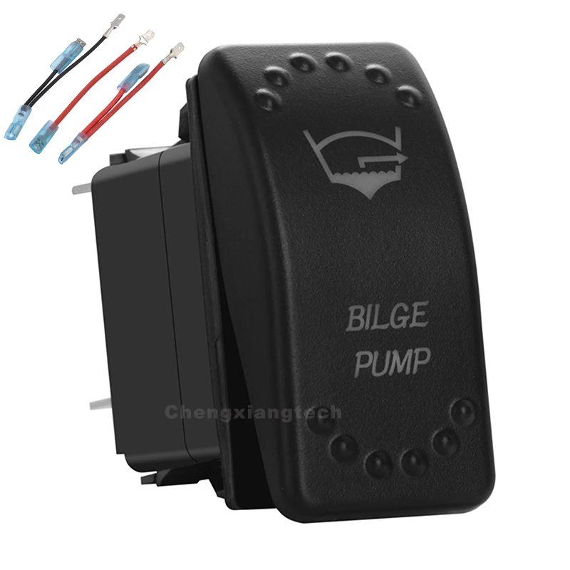 

Bilge Pump Blue Led 5Pin On/Off 20A/12V 10A/24V SPST Rocker Switch + Jumper Wires Set for Car Boat Trucks Water Proof