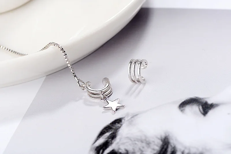 925 Sterling Silver Asymmetry Long Tassel Star Stud Earrings For Women Wedding Jewelry boucle d'oreille Hypoallergenic eh1059
925 Sterling Silver Asymmetry Long Tassel Star Stud Earrings For Women Wedding Jewelry boucle d'oreille Hypoallergenic eh1059