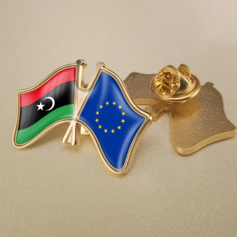 European Union and Libyan Arab Jamahiriya Crossed Double Friendship Flags Brooch Badges Lapel Pins
European Union and Libyan Arab Jamahiriya Crossed Double Friendship Flags Brooch Badges Lapel Pins