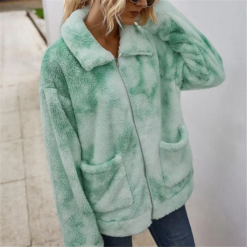Women Jacket Fashion Rainbow Plush Loose Coat Long Sleeve Turn-Down Collar Zipper Tie-Dye Soft Warm Trendy Sexy Streetwear Coat
Women Jacket Fashion Rainbow Plush Loose Coat Long Sleeve Turn-Down Collar Zipper Tie-Dye Soft Warm Trendy Sexy Streetwear Coat