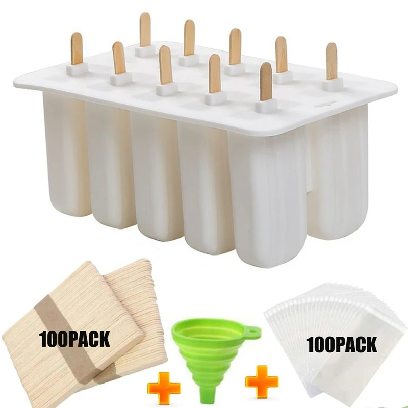 DIY Popsicle Molds Shapes Food Grade Silicone Ice Popsicle Maker With Sticks, Popsicle Bags, Funnel White
DIY Popsicle Molds Shapes Food Grade Silicone Ice Popsicle Maker With Sticks, Popsicle Bags, Funnel White
