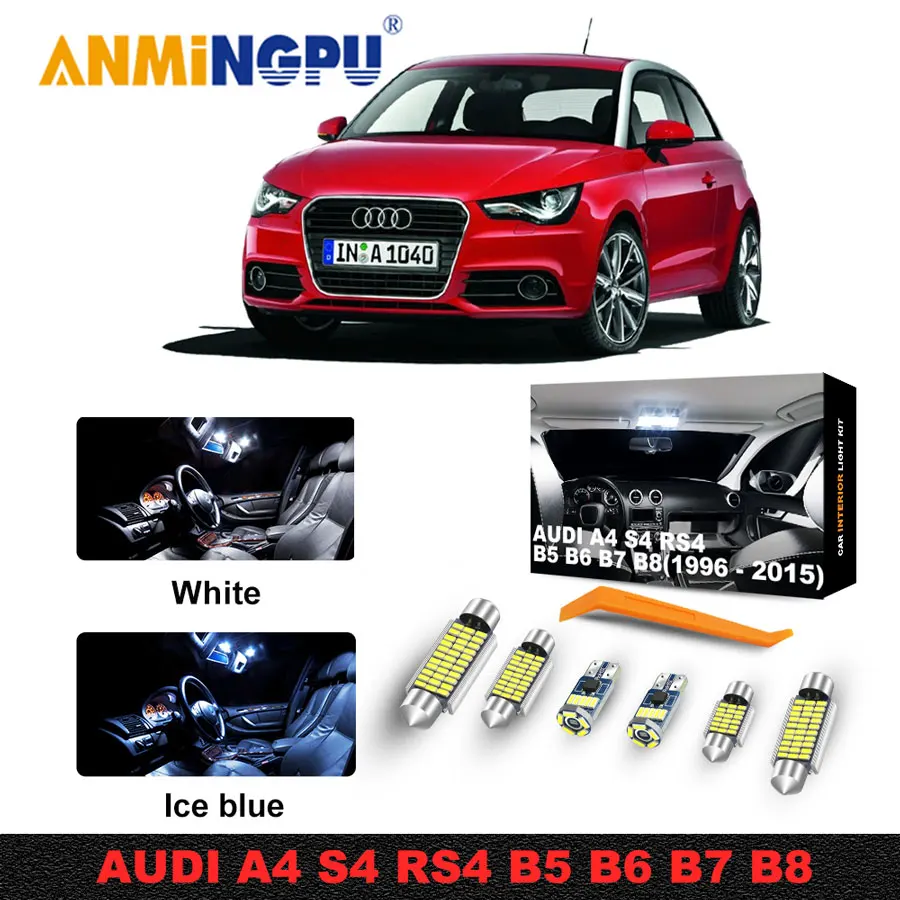 ANMINGPU для Audi A4 S4 RS4 B5 B6 B7 B8 (1996 2015) Светодиодная лампа салона купольная карта
