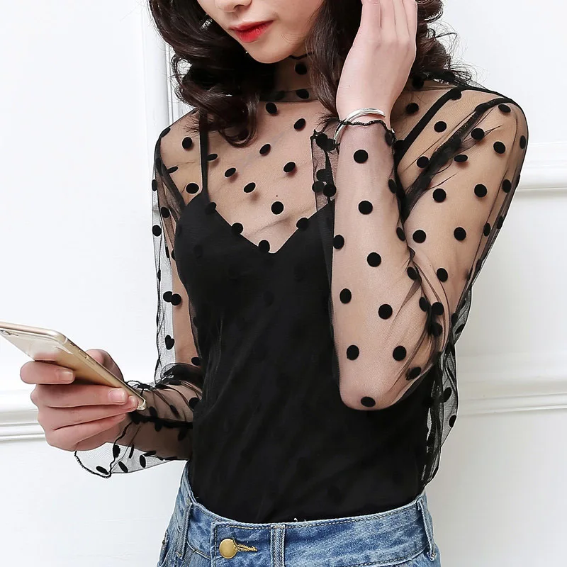 Women Harajuku Tops Sexy Mesh Net See Through T Shirt Black Dot Star Tank Top Girls Spring Summer Lace Blouse
Women Harajuku Tops Sexy Mesh Net See Through T Shirt Black Dot Star Tank Top Girls Spring Summer Lace Blouse
