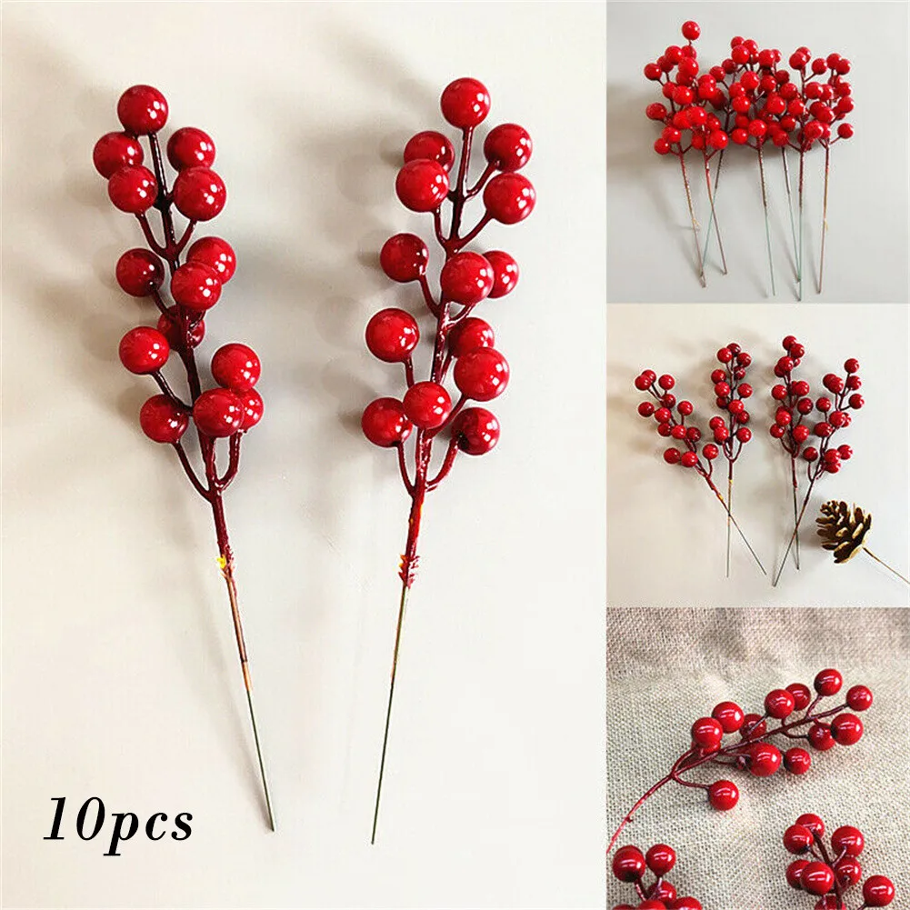 10pcs 14 Forks Artificial Red Berry Bouquets Spray Stem Faux Berries Foam Silk Flower Autumn Christmas New Years Home Decor
10pcs 14 Forks Artificial Red Berry Bouquets Spray Stem Faux Berries Foam Silk Flower Autumn Christmas New Years Home Decor