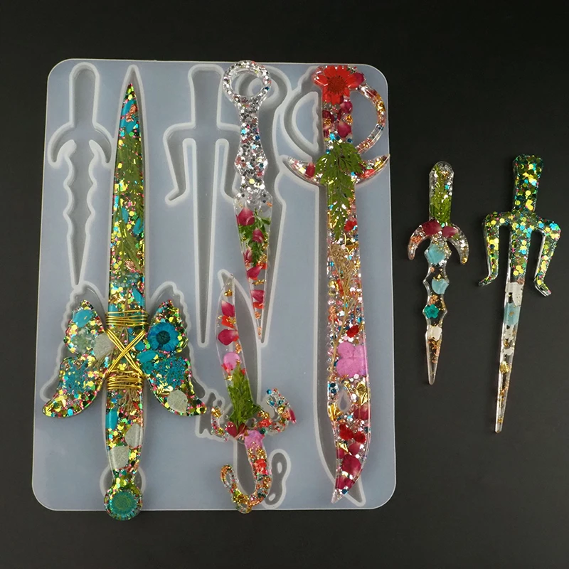 Dagger Epoxy Resin Mold Jewelry Pendant Silicone Mould DIY Crafts Decorations Keychain Casting Tool
Dagger Epoxy Resin Mold Jewelry Pendant Silicone Mould DIY Crafts Decorations Keychain Casting Tool