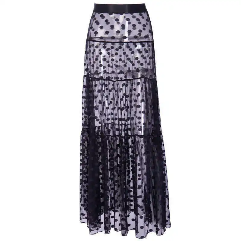 Summer Swimwear Women Maxi Skirt See Through Polka Dot Pleated Retro Swimsuit Bikini Cover Up Elastic Waist Bathing Skirts
Summer Swimwear Women Maxi Skirt See Through Polka Dot Pleated Retro Swimsuit Bikini Cover Up Elastic Waist Bathing Skirts