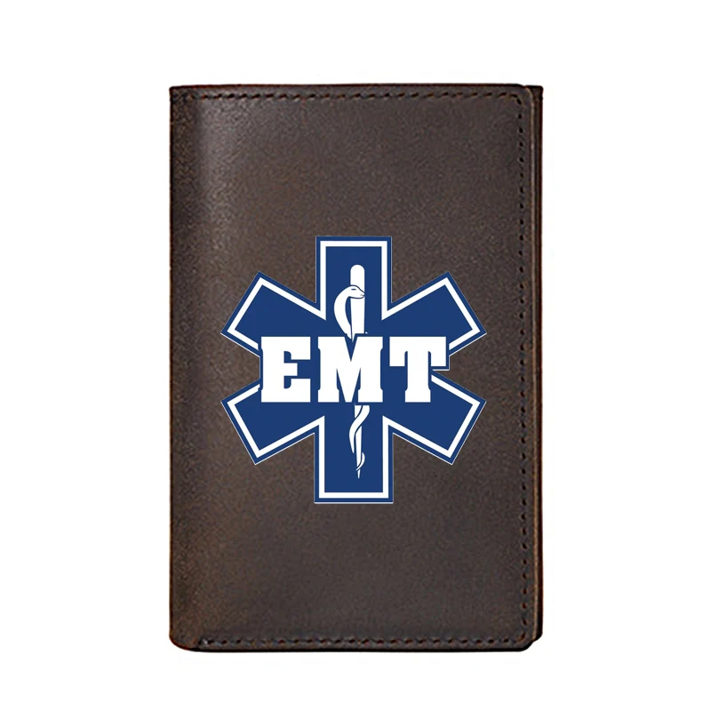 Personality Genuine Leather Men Wallet Three Fold Emergency Medical Technician Credit Business Card Holders Male Purses 
Personality Genuine Leather Men Wallet Three Fold Emergency Medical Technician Credit Business Card Holders Male Purses