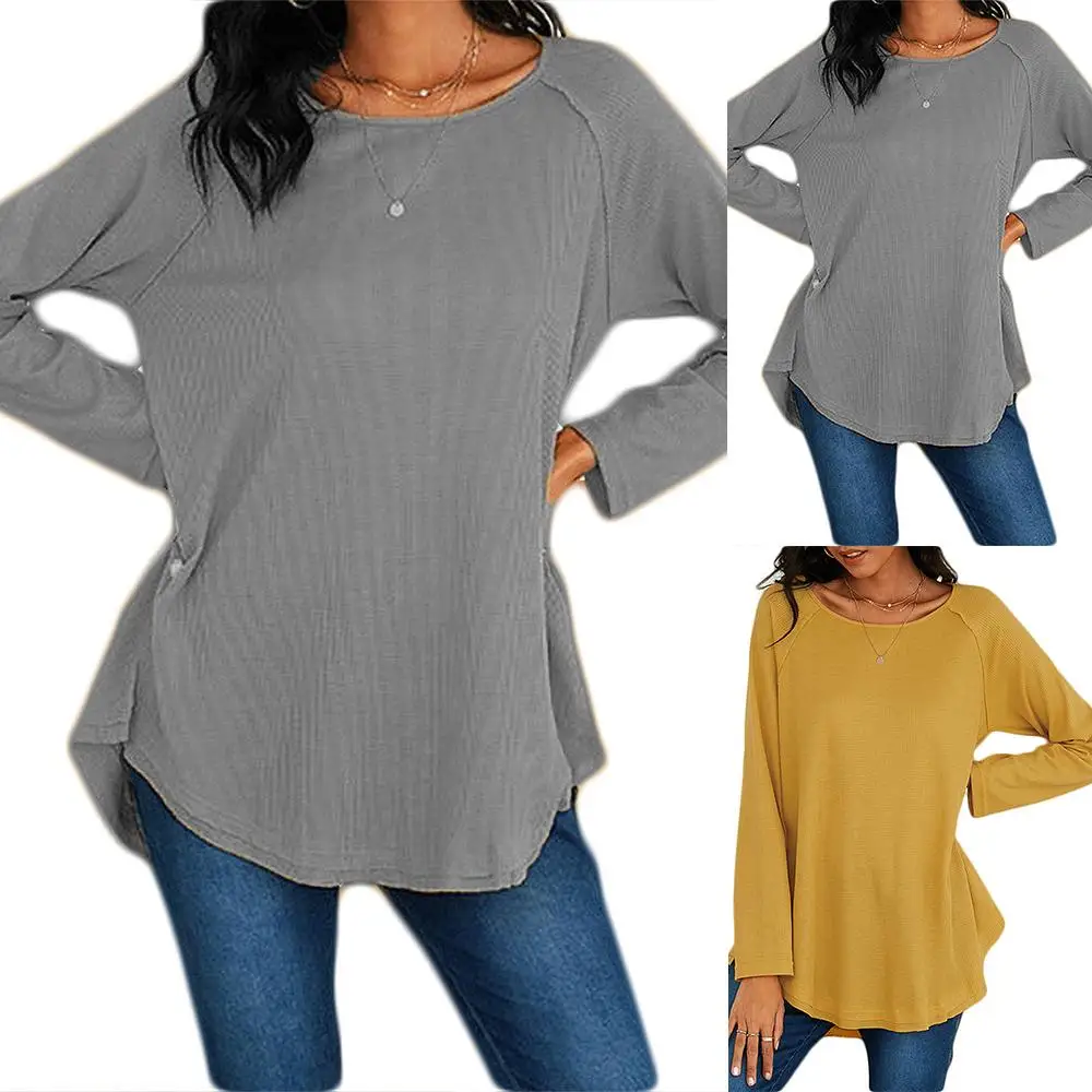 Женская блузка с длинным рукавом и круглым вырезом, однотонная мягкая Свободная Повседневная футболка, топы
Женская блузка с длинным рукавом и круглым вырезом, однотонная мягкая Свободная Повседневная футболка, топы