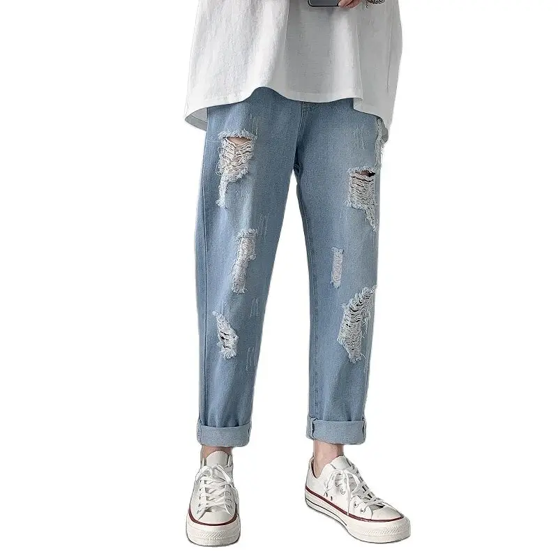 Men Jeans Plus Size 5XL Straight Loose Hole Ankle Length Elastic Waist Solid All-match Trendy Males Leisure Chic Baggy Vintage
Men Jeans Plus Size 5XL Straight Loose Hole Ankle Length Elastic Waist Solid All-match Trendy Males Leisure Chic Baggy Vintage