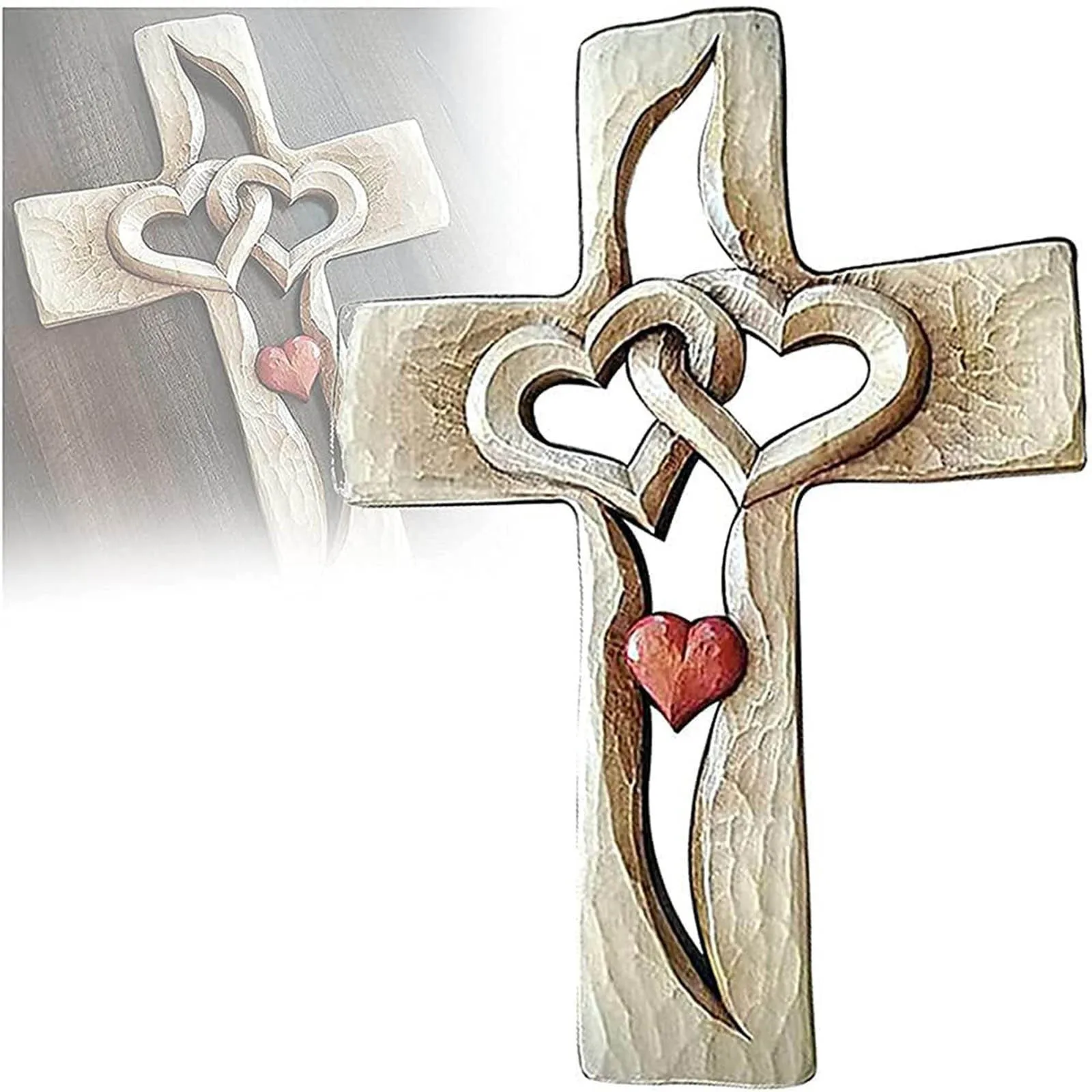 Carved Wooden Cross Intertwined Hearts Acrylic Love Cross Ornaments Figurines Creative Outdoor Garden Yard Decoration Miniatures
Carved Wooden Cross Intertwined Hearts Acrylic Love Cross Ornaments Figurines Creative Outdoor Garden Yard Decoration Miniatures