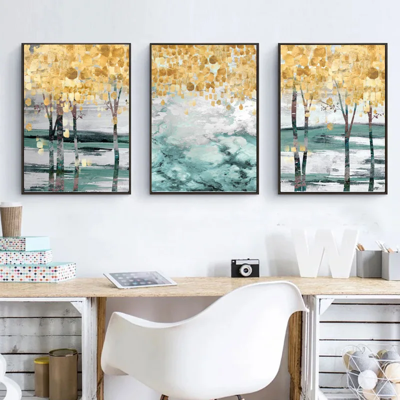 Forest Landscape Abstract Yellow Tree Leaves Rivers Green Grass Canvas Painting Sofa Wall Pictures Poster Living Room Decoration
Forest Landscape Abstract Yellow Tree Leaves Rivers Green Grass Canvas Painting Sofa Wall Pictures Poster Living Room Decoration