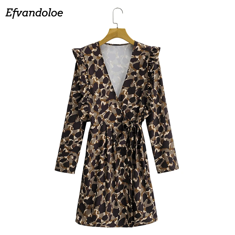 Women Camouflage Print Mini Dress Ruffles V-neck Long Sleeve Wrap Dresses 2021 Spring Autumn Dress
Women Camouflage Print Mini Dress Ruffles V-neck Long Sleeve Wrap Dresses 2021 Spring Autumn Dress
