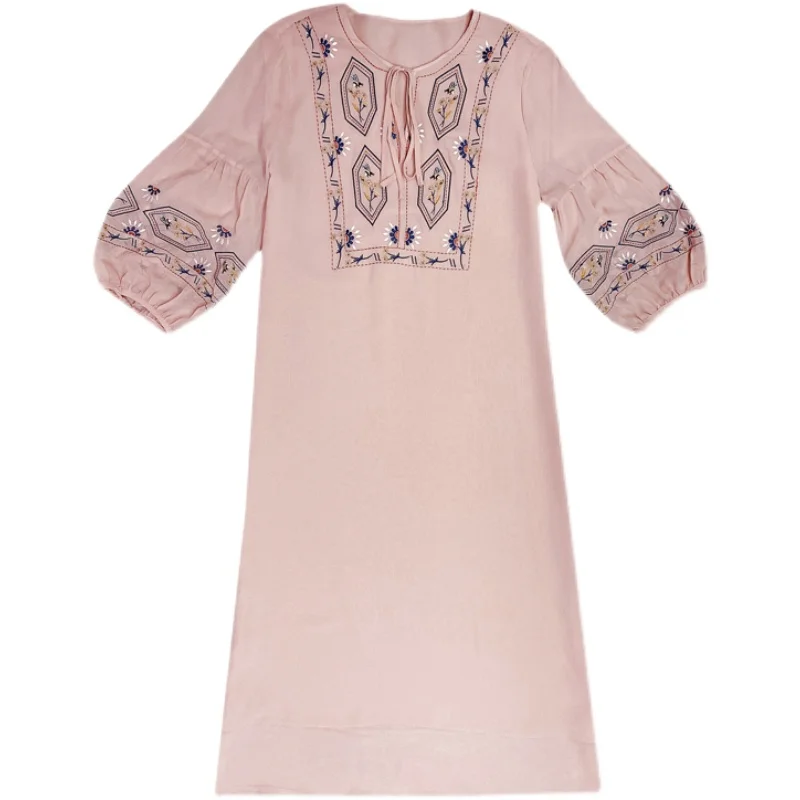 Summer Embroidery Solid Mulberry Silk Midi Dress 2021 Casual Pink L-4XL Plus Size Chiffon Dress Women Elgant Party Vestidos
Summer Embroidery Solid Mulberry Silk Midi Dress 2021 Casual Pink L-4XL Plus Size Chiffon Dress Women Elgant Party Vestidos