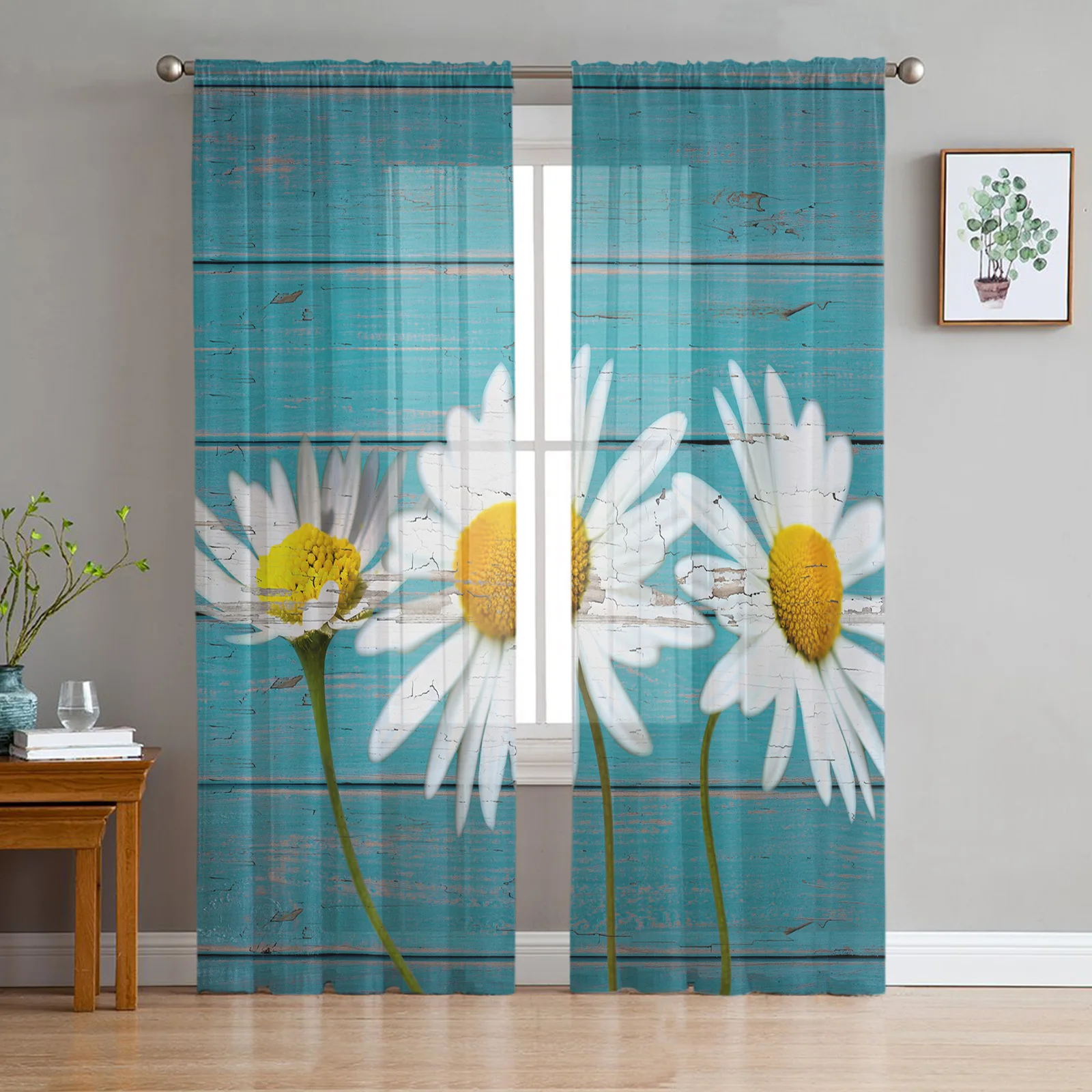 Daisy Flowers Wood Boards Window Curtains Bedroom Modern Drape Sheer Tulle Valances Living Room Kitchen Voile Curtain
Daisy Flowers Wood Boards Window Curtains Bedroom Modern Drape Sheer Tulle Valances Living Room Kitchen Voile Curtain
