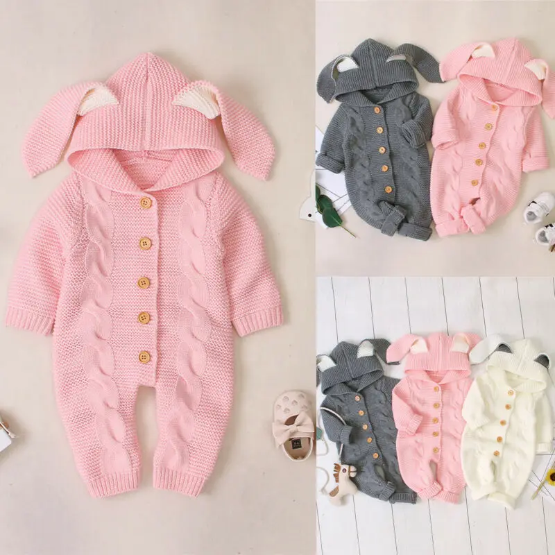 Autumn Winter Newborn Knitted Sweater Jumpsuit Baby Boy Girl Hooded Romper Warm Cotton Outfits Clothes 2021
Autumn Winter Newborn Knitted Sweater Jumpsuit Baby Boy Girl Hooded Romper Warm Cotton Outfits Clothes 2021