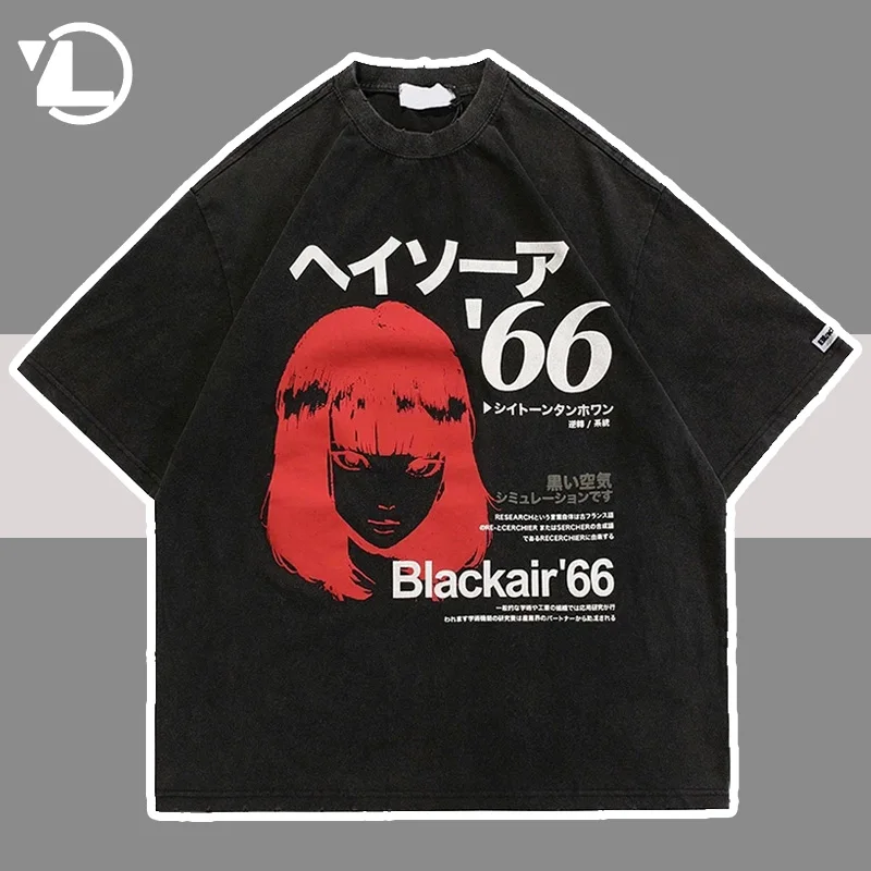 Oversize Washed T Shirt Men Summer Hip Hop Japanese Kanji Girl Print Harajuku T-Shirts Women Street Cotton Short Sleeve Tops New
Oversize Washed T Shirt Men Summer Hip Hop Japanese Kanji Girl Print Harajuku T-Shirts Women Street Cotton Short Sleeve Tops New
