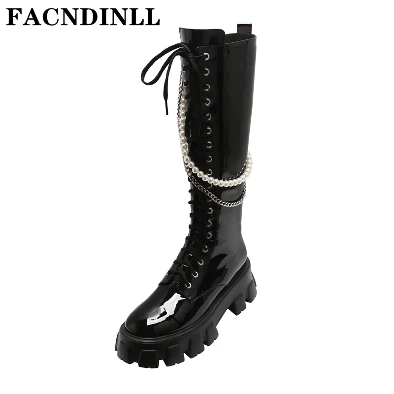 Ladies Autumn Winter Warm Shoes Long Boots Patent Leather Thick Heel Platform Punk Black Knee High Boots Shoes Woman Size 34-40
Ladies Autumn Winter Warm Shoes Long Boots Patent Leather Thick Heel Platform Punk Black Knee High Boots Shoes Woman Size 34-40