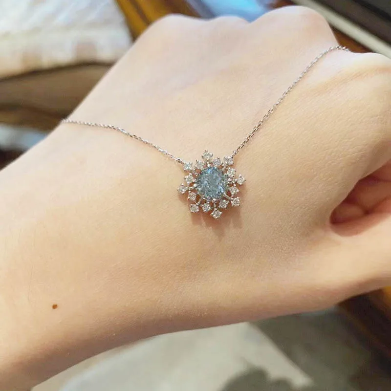 Trendy Crystal Blue Snowflake Necklace For Women Simple Ins Temperament Zircon Clavicle Chain Copper Necklace Jewelry Gifts
Trendy Crystal Blue Snowflake Necklace For Women Simple Ins Temperament Zircon Clavicle Chain Copper Necklace Jewelry Gifts