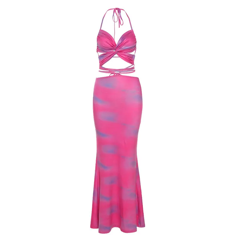 ALLNeon 2021 2000s Vintage Tie Dye Backless Cut Out Maxi Dresses Summer Y2K Fashion Criss-Cross Halter Bandage Party Dress Sexy
ALLNeon 2021 2000s Vintage Tie Dye Backless Cut Out Maxi Dresses Summer Y2K Fashion Criss-Cross Halter Bandage Party Dress Sexy