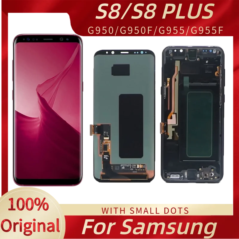 

Original AMOLED LCD For Samsung Galaxy S8 G950 G950F S8 PLUS G955 G955F Lcd with Defect Display Touch Screen Digitizer Assembly