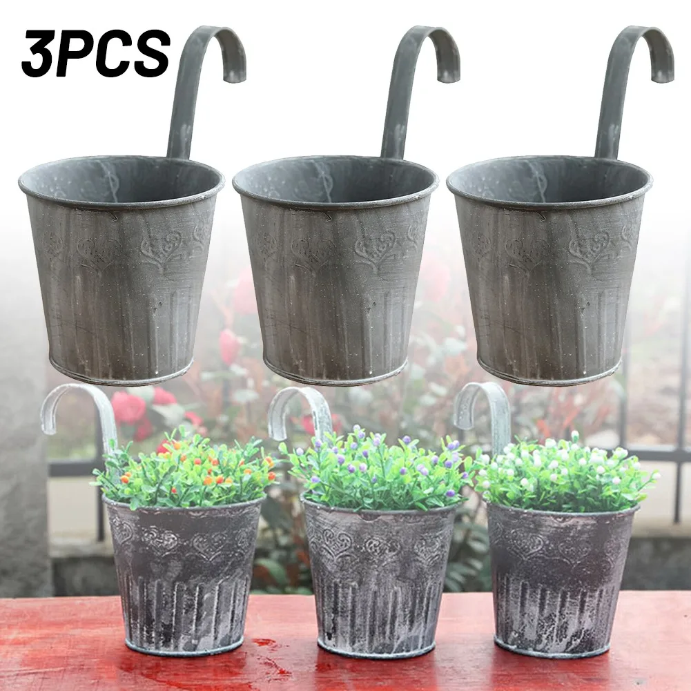 1/3/5pcs Flower Plant Pot With Hook Hanging Balcony Garden Fence Plant Metal Iron Planter Decor
1/3/5pcs Flower Plant Pot With Hook Hanging Balcony Garden Fence Plant Metal Iron Planter Decor