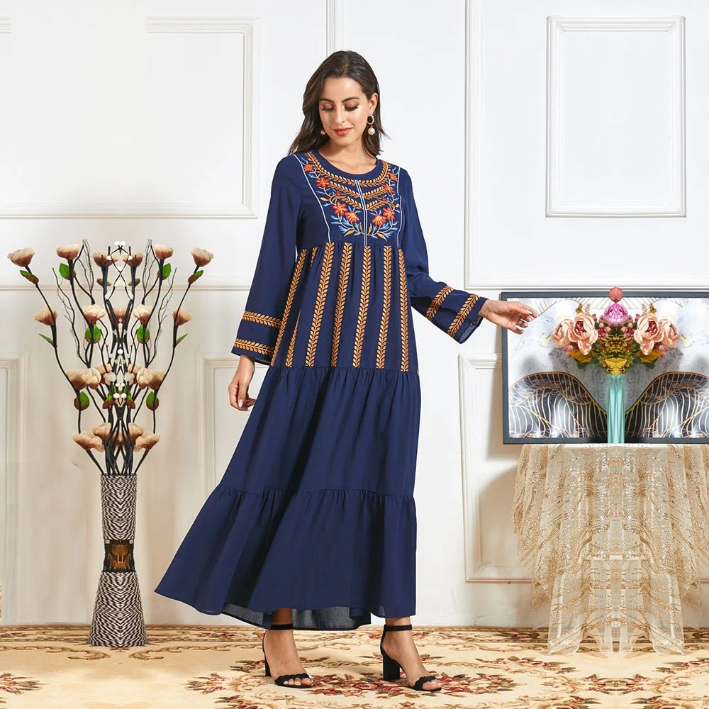 Plus Size Ethnic Embroidery Abaya Women Maxi Dress Jilbab Dubai Kaftan Turkish Robe Arab Islamic Clothing Ramadan Party Gown New
Plus Size Ethnic Embroidery Abaya Women Maxi Dress Jilbab Dubai Kaftan Turkish Robe Arab Islamic Clothing Ramadan Party Gown New