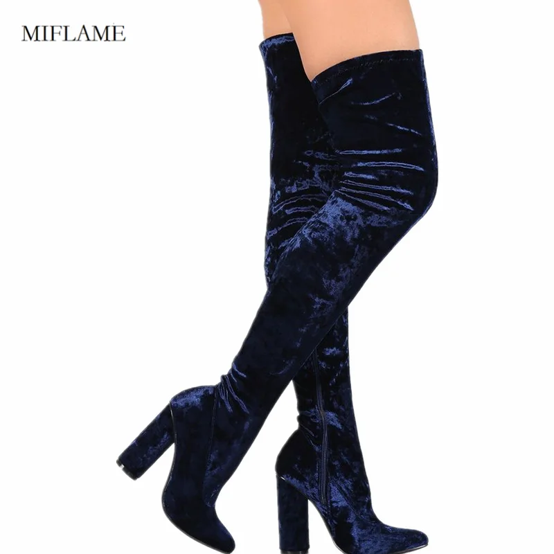 Sexy Flock Over The Knee High Boots Women Shoes 2020 Autumn Winter Round Toe Square Heel Thin Heels Fashion Side Zipper Shoes
Sexy Flock Over The Knee High Boots Women Shoes 2020 Autumn Winter Round Toe Square Heel Thin Heels Fashion Side Zipper Shoes