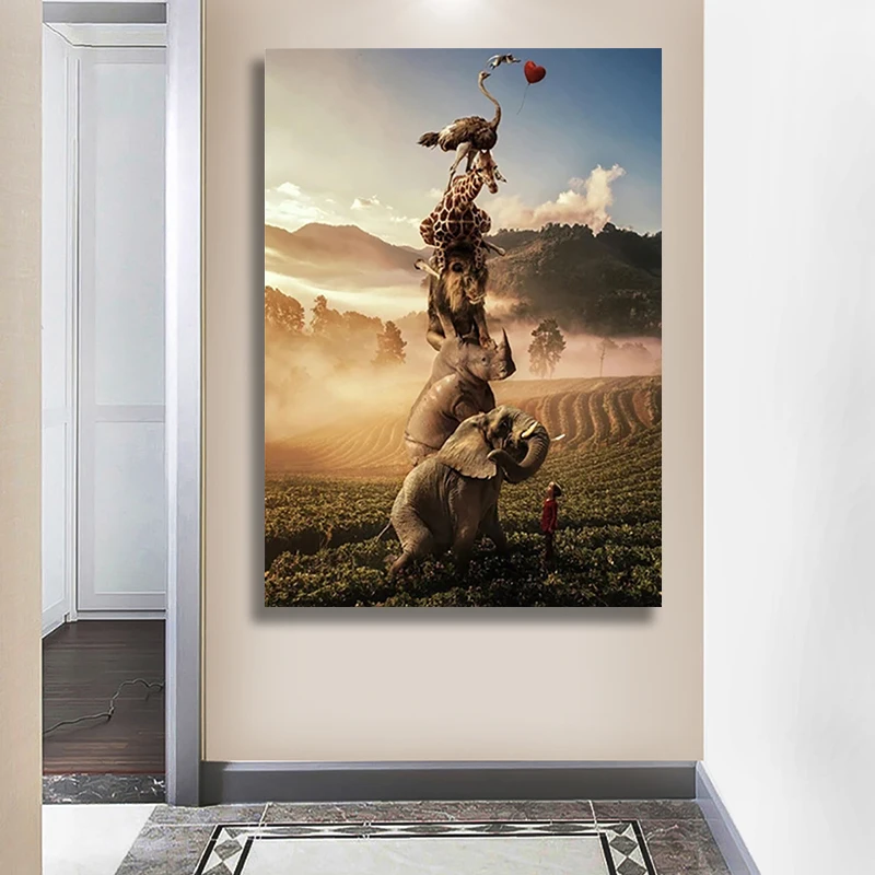 Animal Elephant Lion Fun Abstract Art Canvas Painting Nordic Poster Print Modern Living Room Home
Animal Elephant Lion Fun Abstract Art Canvas Painting Nordic Poster Print Modern Living Room Home