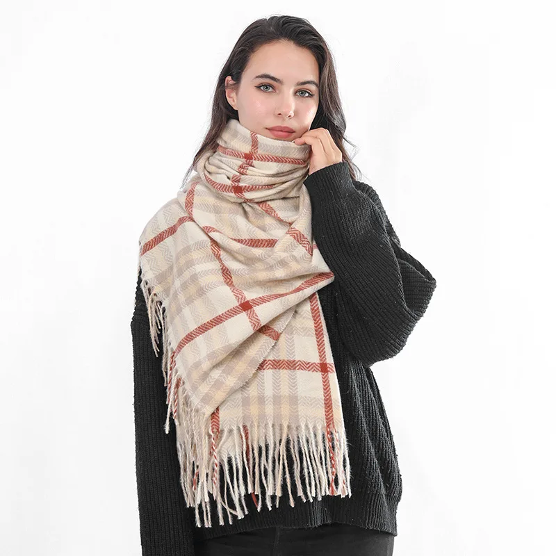 Autumn and winter new women's imitation cashmere scarf tassel warm shawl mango plaid fashion aesthetic warm scarf
Autumn and winter new women's imitation cashmere scarf tassel warm shawl mango plaid fashion aesthetic warm scarf