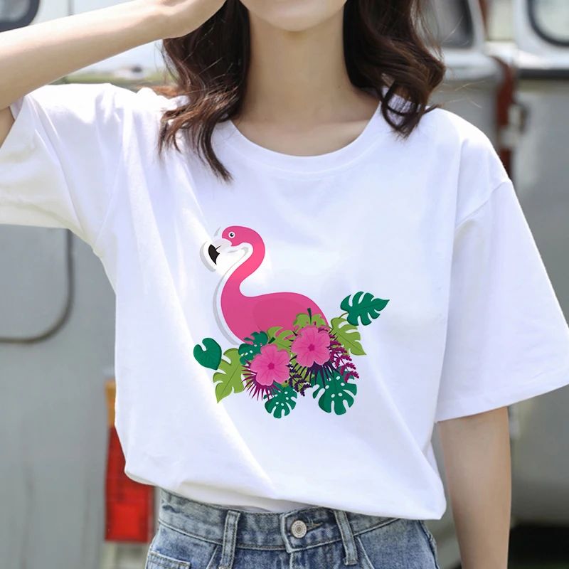 90s Short Sleeve Women Flamingo Cartoon Print Female Tshirt Graphic Tees women Funny Harajuku T-shirt Summer Fashion Tshirt
90s Short Sleeve Women Flamingo Cartoon Print Female Tshirt Graphic Tees women Funny Harajuku T-shirt Summer Fashion Tshirt