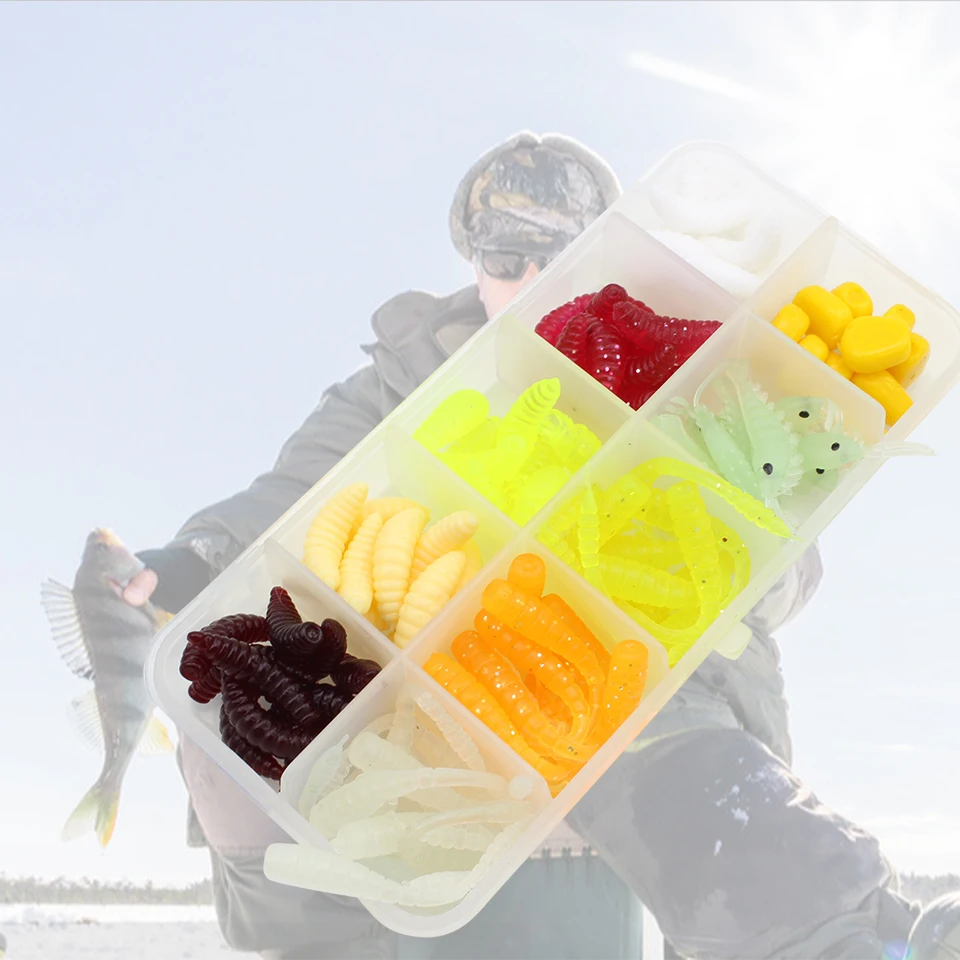 100pcs small mini soft bait beginner fishing tackle lures wobbler jigging fishing silicone bait soft worm shrimp and Box set
100pcs small mini soft bait beginner fishing tackle lures wobbler jigging fishing silicone bait soft worm shrimp and Box set