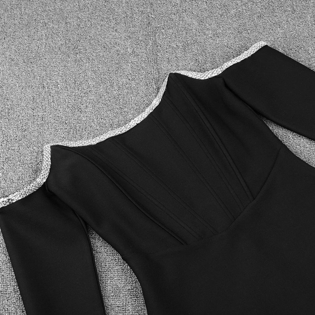 Summer Women Sexy Long Sleeve Black Bandage Dress Off Shoulder Diamonds Black Bodycon Bandage Dress 2021 New Club Party Vestidos
Summer Women Sexy Long Sleeve Black Bandage Dress Off Shoulder Diamonds Black Bodycon Bandage Dress 2021 New Club Party Vestidos