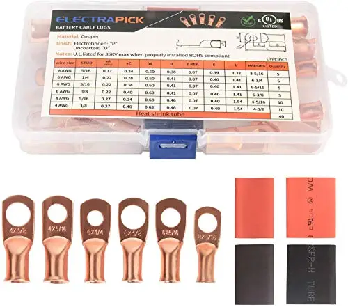 40pcs SC Tinned Copper Lug Ring Wire Connectors Bare Cable Terminal w/ Heat Shrinkable Tube
40pcs SC Tinned Copper Lug Ring Wire Connectors Bare Cable Terminal w/ Heat Shrinkable Tube