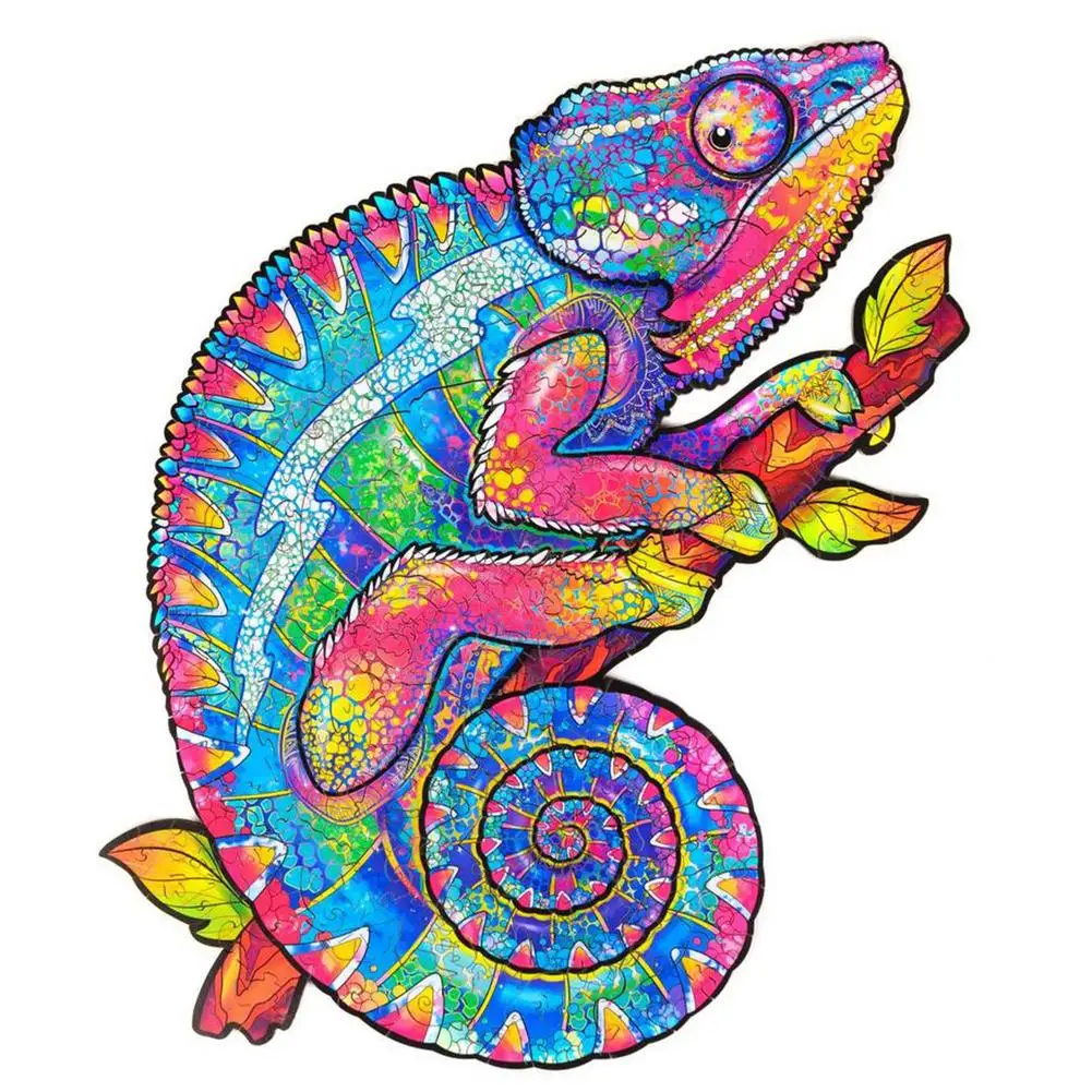 Unique Wooden animal Jigsaw Puzzles Mysterious Chameleon Puzzle Gift Adults Kids Educational Fabulous Gift Interactive Games Toy
Unique Wooden animal Jigsaw Puzzles Mysterious Chameleon Puzzle Gift Adults Kids Educational Fabulous Gift Interactive Games Toy
